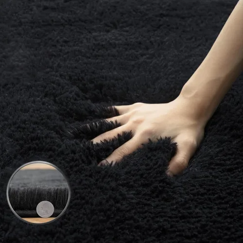 Vista 2 de Alfombra suave y esponjosa para dormitorio, alfombra de felpa lanuda de 7 x 10, alfombra antideslizante y mullida para sala de estar, habitación