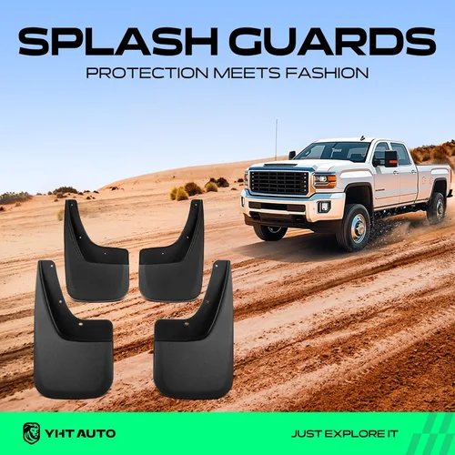 Vista 2 de YHTAUTO Protectores contra salpicaduras para GMC Sierra 1500 (Limited), Sierra 2500/3500 HD, con modelo de rueda trasera única, accesorios
