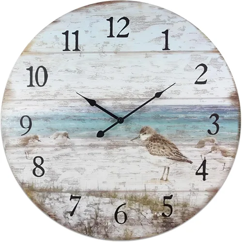 Vista 13 de Young's Inc Reloj de pared tallado con oso de madera, relojes de pared para decoración de sala de estar, reloj de pared funcional y decorativo