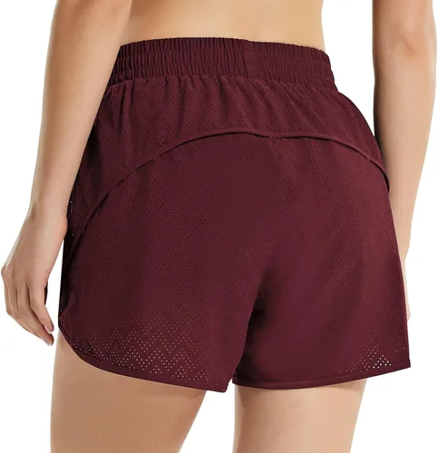 Vista 5 de BALEAF Pantalones cortos de natación de malla de secado rápido para mujer de 3 pulgadas con forro para gimnasio, correr
