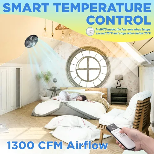 Vista 10 de LANGY Ventilador solar para ático con termostato, ventilador de ventilación solar de techo con panel solar de 55 W, ventilador de escape de techo