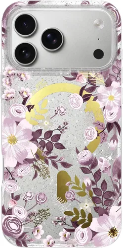 Vista 63 de LONLI Hue - para iPhone 15 Pro Max [Compatible con Magsafe] - Funda de teléfono floral dorada - [Amortiguador de 360°] - Funda de teléfono linda