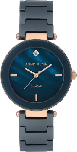 Vista 7 de Anne Klein Women's Black Ceramic Bracelet Watch with Diamond Accent