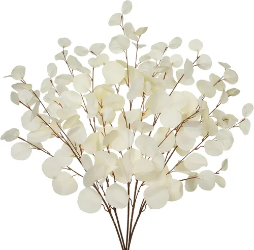 Vista 8 de DILATATA Rama de Eucalipto Artificial Negro de 32 pulgadas, Hojas de Eucalipto de Otoño, Ramas de Hojas de Otoño, Tallos Artificiales de Otoño