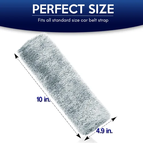 Vista 2 de ZONETECH Cinturón de seguridad de piel de oveja sintética suave para automóvil, cómoda almohadilla para el hombro (gris, 2 unidades)