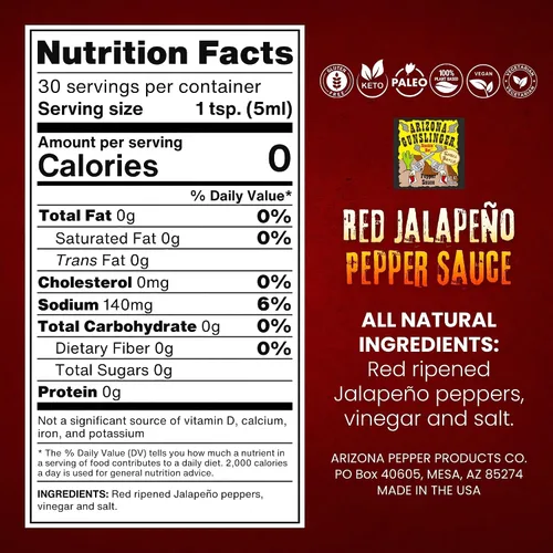 Vista 2 de Arizona Gunslinger Salsa de Pimienta Jalapeña Roja