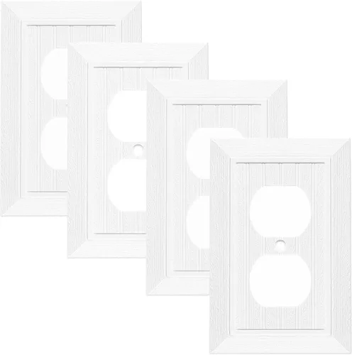 Vista 12 de Placa Decorativa Moderna para Pared con Diseño de Veta de Madera Retro, Cubierta de Interruptor, Cubierta de Tomacorriente para Interruptor de Luz
