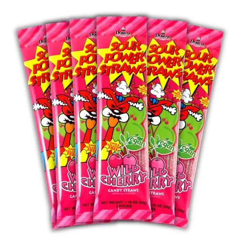 Vista 20 de Sour Power Premium Sorbetes de caramelo surtidos – Los caramelos de pajitas agrias originales desde 1985 – 50 g (Paquete de 6) – Vegano,