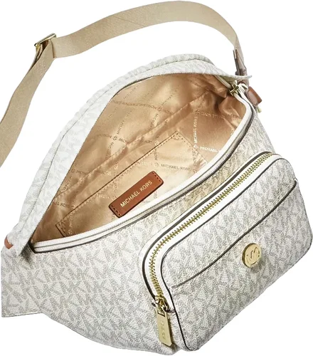 Vista 3 de Michael Kors Riñonera grande 2 en 1 para mujer, Vainilla, Paquete de bandolera para cinturón