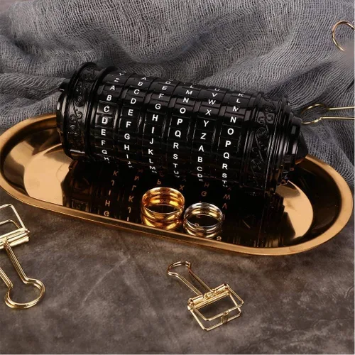 Vista 5 de Cryptex Da Vinci Code Mini Cryptex Lock - Cajas de rompecabezas con compartimentos ocultos, aniversario, día de San Valentín, regalos románticos