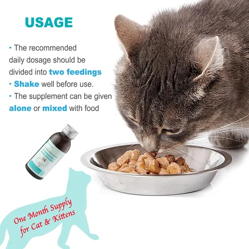 Vista 6 de Suplemento líquido de apoyo inmunológico para gatos, fórmula de L-lisina para gatos, 3.38 onzas L-lisina, astrágalo y vitaminas, apoya la salud