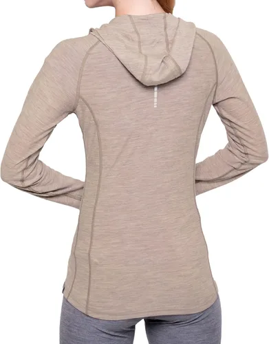 Vista 2 de MERIWOOL Sudadera con capucha para mujer ligera de lana merina manga larga térmica