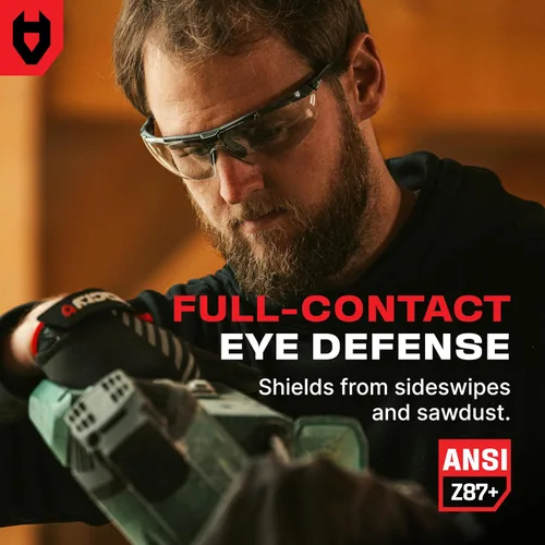 Vista 3 de NoCry Gafas de seguridad antivaho para hombres y mujeres, con clasificación ANSI Z87, resistentes a los arañazos con patillas ajustables