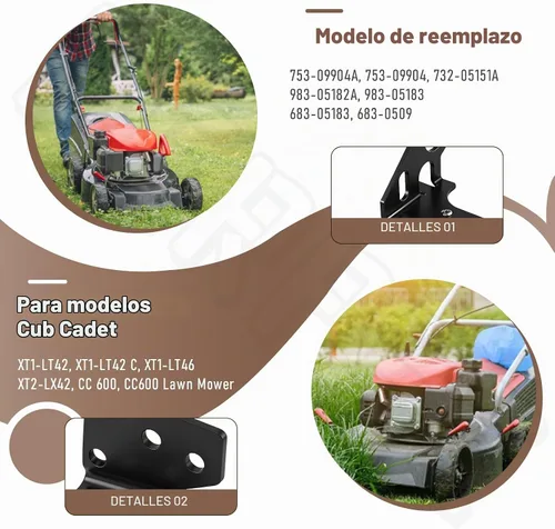 Vista 4 de 753-09904A 983-05182A Kit de brazo de freno de cubierta compatible con MTD, Cub Cadet, Craftsman cubierta de cortacésped de 42 pulgadas, se adapta a
