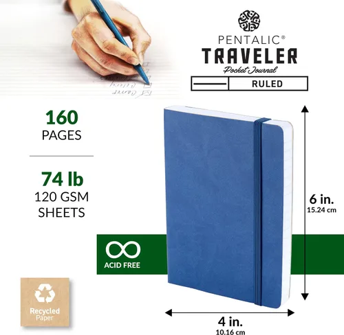 Vista 7 de Cuaderno de bocetos Travelers Dot Grid Pentalic Art, libre de ácidos