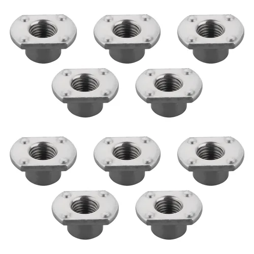 Vista 12 de MroMax Tuercas de soldadura, M6 Tab Base UNC Tornillo de máquina de acero al carbono 2 Proyección Plata 10Pcs