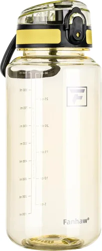 Vista 10 de Fanhaw Botella de agua Tritan transparente de 32 onzas, sin BPA y a prueba de fugas, boca ancha con tapa antipolvo, botella de plástico reutilizable
