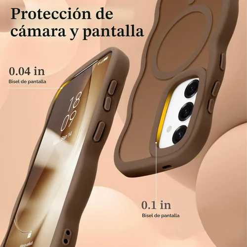 Vista 5 de Pepmune for Samsung Galaxy S25 Plus/S24 Plus Case Wave Frame, Desert Gold Dorado Desierto