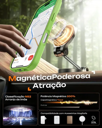 Vista 881 de TOCOL Funda para iPhone 11, compatible con Magsafe, protección completa de cámara, imanes integrados, protección contra caídas, funda translúcida