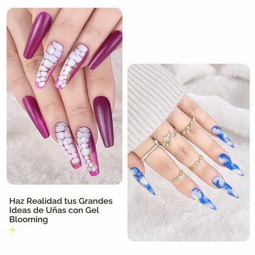 Vista 6 de BURANO Esmalte de uñas en gel Blooming de 0.5 onzas, efecto floreciente transparente (2 botellas)