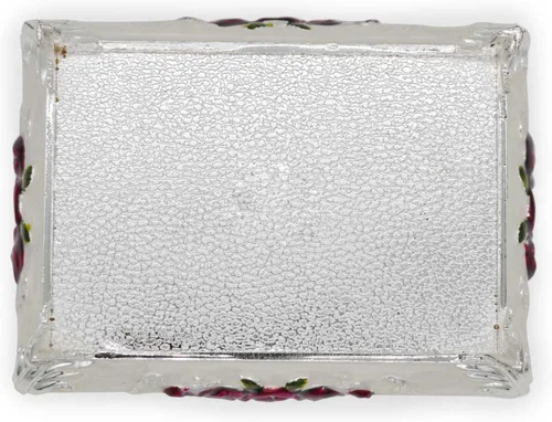 Vista 5 de AVESON Joyero rectangular de aleación de metal de lujo, caja de almacenamiento para mujeres y niñas, regalo de cumpleaños de Navidad, mediano