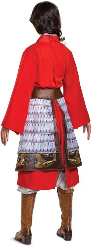 Vista 2 de Disguise Disfraz de superhéroe de Disney Mulan para mujer Rojo plateado
