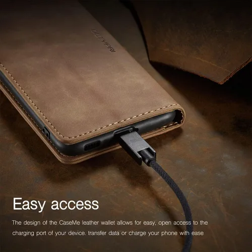 Vista 5 de Funda de cuero estilo cartera vintage para Samsung S