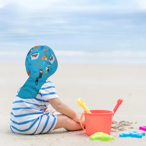 Vista 6 de Disney Sombrero de natación para niños pequeños, sombrero de sol para niños pequeños para verano con los favoritos de Disney, sombrero de sol