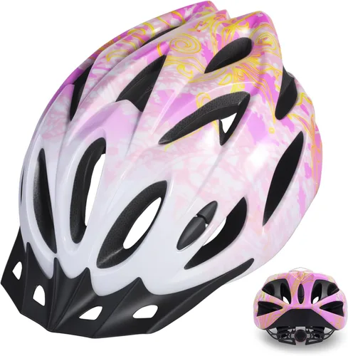 Vista 21 de Zacro Casco de bicicleta para adultos, ligero para hombres y mujeres, cómodo con almohadillas y visera, casco de bicicleta certificado para adultos