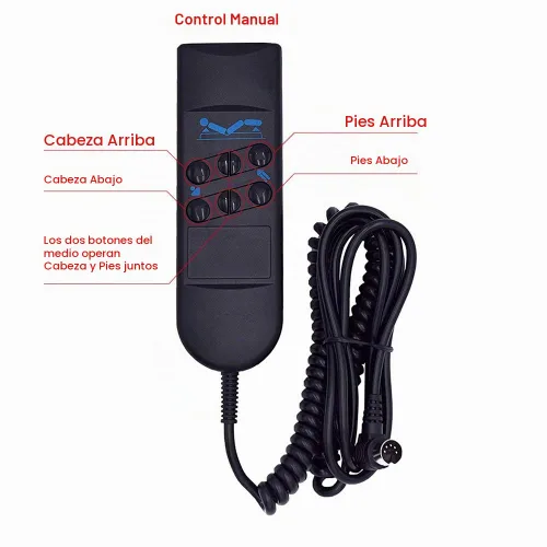 Vista 3 de Actuador de motor de cama ajustable Okimat Hospi&tal con control remoto