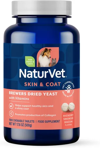 Vista 8 de NaturVet Fórmula de levadura seca de cerveza con sabor a ajo - Plus Omegas Rico en ácidos grasos omega-3, 6 y 9 Fortificado con B1, B2, niacina