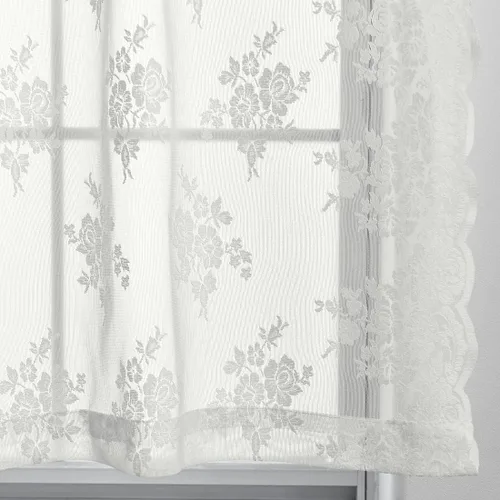 Vista 4 de Kotile Cortinas de encaje marfil para ventana, diseño floral rústico de 26 Blanco