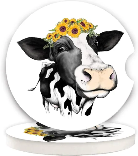 Vista 16 de LogHog Posavasos de cerámica para automóvil de 2.56 pulgadas, diseño adorable de abeja: no te preocupes, Bee Happy - Portavasos perfectos