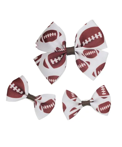 Vista 10 de BBTDIN Baby Football Turban Headband Girl Football Bows Baby Football Hair Band Bow BBG19 (3 Pcs-F1)