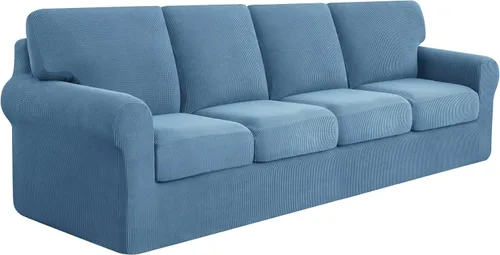 Vista 77 de SUBRTEX Juego de 5 fundas elásticas para sofá, fundas de cojín para respaldo, colección de protectores de muebles, para sofá de gran