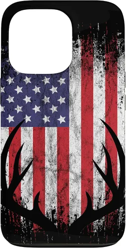 Vista 10 de Deer Hunting American Flag Whitetail Buck Antlers Case for iPhone 17