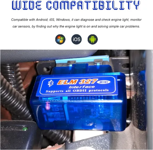 Vista 3 de ELM327 OBDII - Escáner de diagnóstico automático para automóvil, mini interfaz ELM327, lector de código de falla de motor Bluetooth, detector