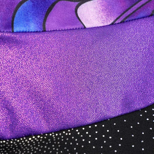 Vista 4 de HOZIY Leotardos de gimnasia para niñas y niños, cinta de copo de nieve, azul, morado, rosa intenso brillante, Rosa encendido