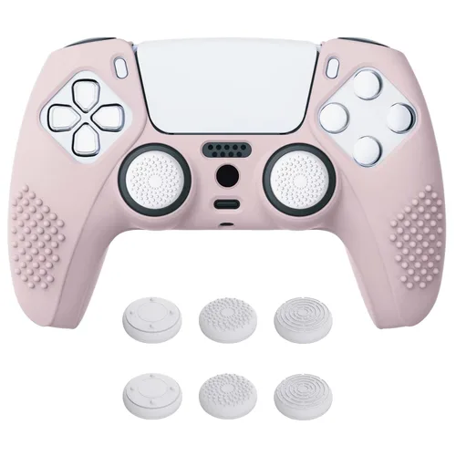 Vista 25 de eXtremeRate PlayVital Aqua Green 3D Studded Edition Anti-Slip Silicone Cover Skin for ps5 Controller, Soft Rubber Case for PS5 Wireless Controller