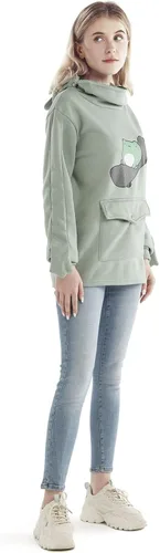 Vista 5 de RGOSME Sudadera con capucha de rana para niñas y adolescentes, sudadera con capucha gráfica de gran tamaño para mujer, sudadera para disfraz