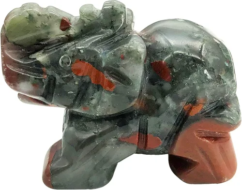 Vista 4 de Fekuar Figuras de elefante de cristal curativo talladas a mano de 1.5 pulgadas, escultura de estatua de animal de bolsillo de la suerte, decoración