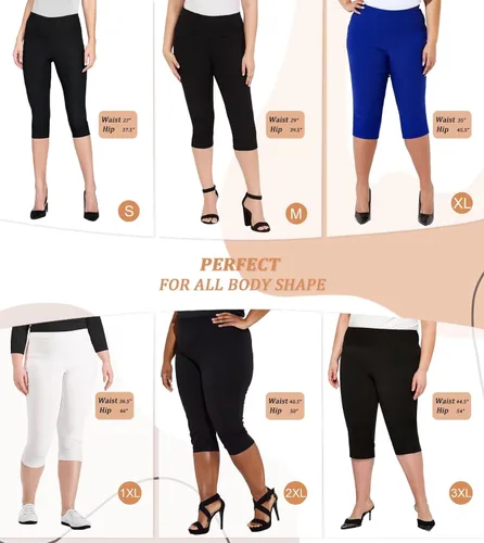Vista 4 de Hybrid & Company Womens Super Comfy Stretch Pull On Millennium Twill Capri Pants