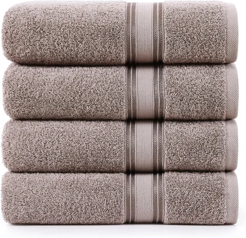 Vista 28 de LANE LINEN Juego de toallas de baño de lujo, 3 piezas, 100% algodón, secado rápido, extra aborbentes, juego de toallas súper suaves, 1 toalla de Gris