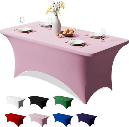 Vista 13 de Trlyc Paquete de 1 mantel rectangular de elastano de 4 pies – 48 x 30 pulgadas, resistente a las arrugas, para bodas, fiestas, banquetes, picnic