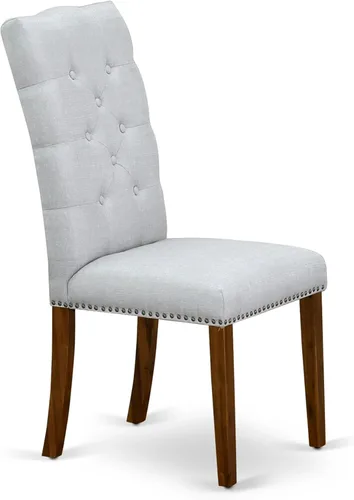 Vista 8 de East West Furniture ANEL3-ANA-05 Juego de mesa y sillas de cocina de 3 piezas contiene una mesa redonda de comedor con pedestal y 2 sillas Parsons