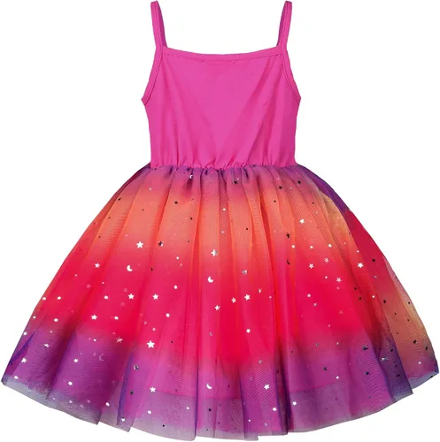 Vista 2 de Vgolar Vestido de niña de flores, disfraz de unicornio, vestido de tul para fiesta
