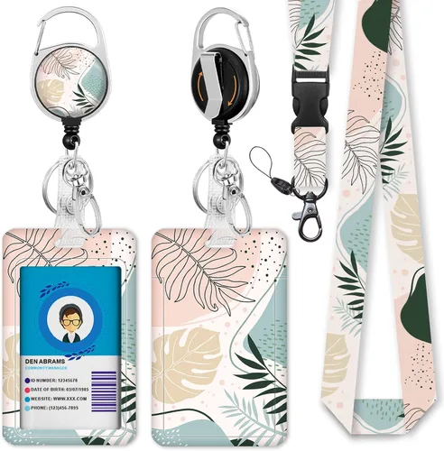 Vista 10 de Cordones negros para insignias de identificación, soporte retráctil para insignias de trabajo, cordón con soporte para tarjeta de crucero, llavero