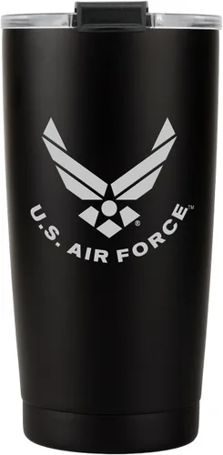 Vista 5 de Military Gift Shop - Vaso de 20 onzas de la Fuerza Aérea, taza de café de acero inoxidable de doble pared con tapa Regalos de la Fuerza Aérea
