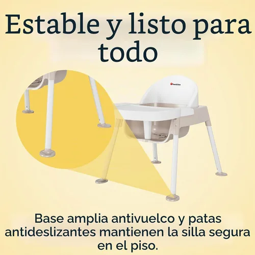 Vista 4 de Foundations Secure Sitter - Silla de alimentación de 7 pulgadas, pies estables "sin punta", arnés ajustable de 3 puntos, bandeja extraíble, fácil