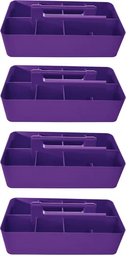Vista 20 de Cesta grande portátil, divisores DIY, 8 compartimentos, organizador para suministros escolares, de oficina, para el hogar y negocios, cesta portátil